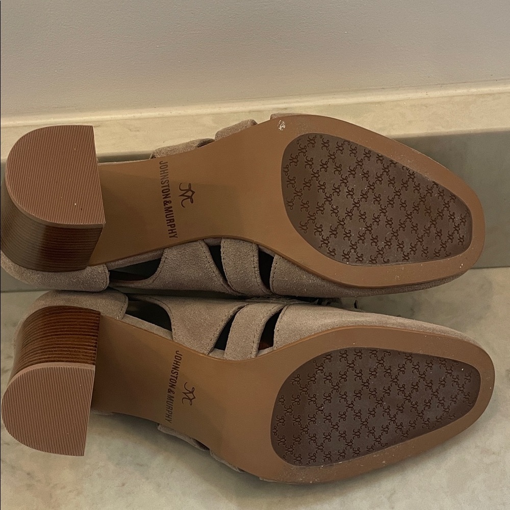 Johnston & Murphy Beige Suede Loafers - Picture 5 of 6